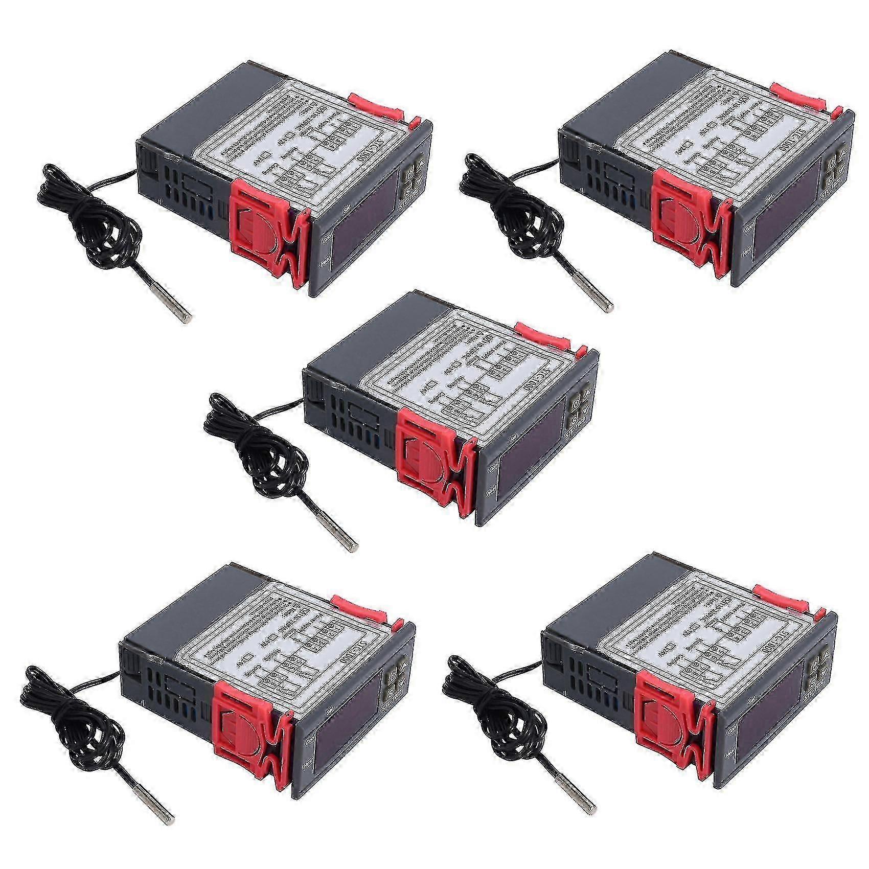 5x 220v Digital Temperature Controller Thermostat Compatible with NTC Sensor for Precise Temperature Management