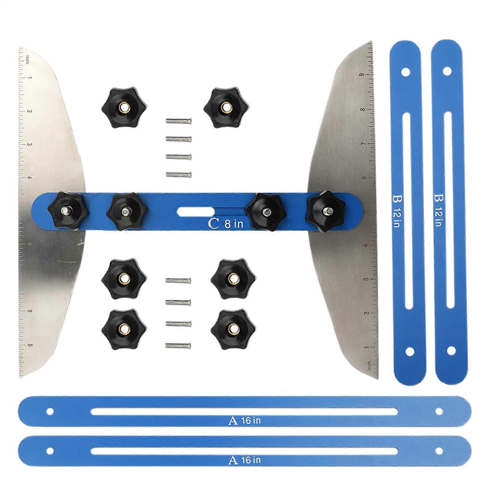 Stair Tread Template Tool 1160 Inch Adjustable Precision Folding Ruler Shelf Layout For Shelf And Drywall Cutting