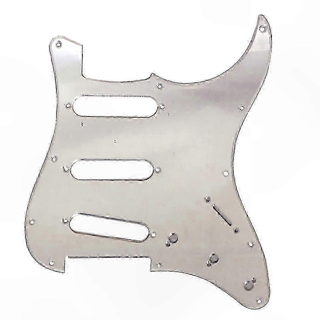 11-Hole Mirror Pickguard for ST SSS Guitar with Screws Set