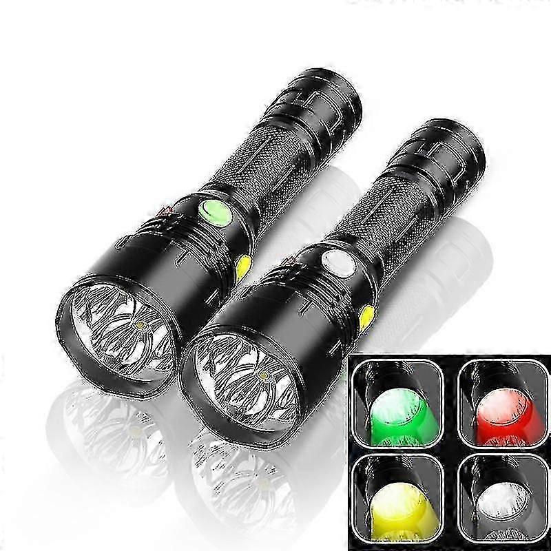 Til XANES 4Colors Light 9Modes LED Lommelygte Jernbane signallampe Lommelygte Udendørs Multifunktionelle