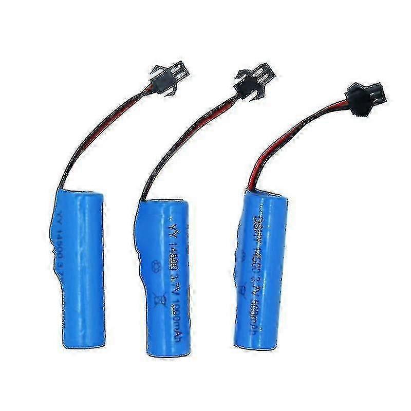 3 个 3.7v 14500 锂电池组带保护板 sm 连接器玩具特技汽车电池