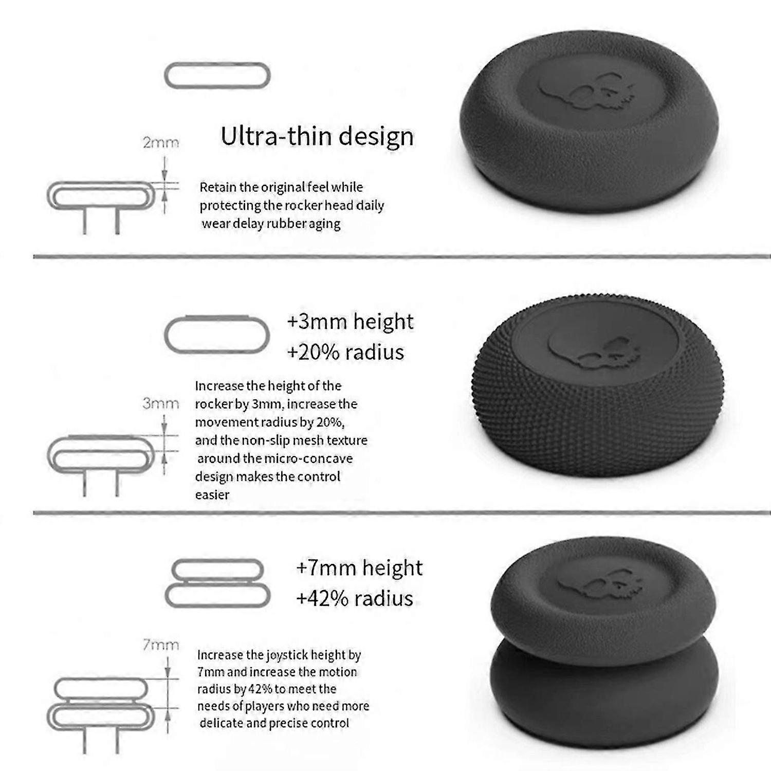 . Ensemble de poignées de pouce convexes pour / s 6 capuchons de stick analogiques, précision de jeu améliorée