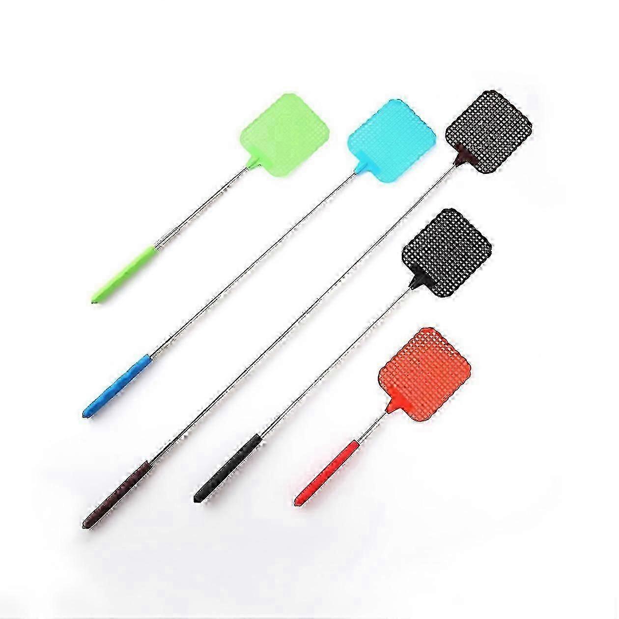Infällbar Fly Swatter Extra Långt Handtag 6 Pack Fly Ssmällare Inomhus Utomhus Skadedjursbekämpning Flugsmälla