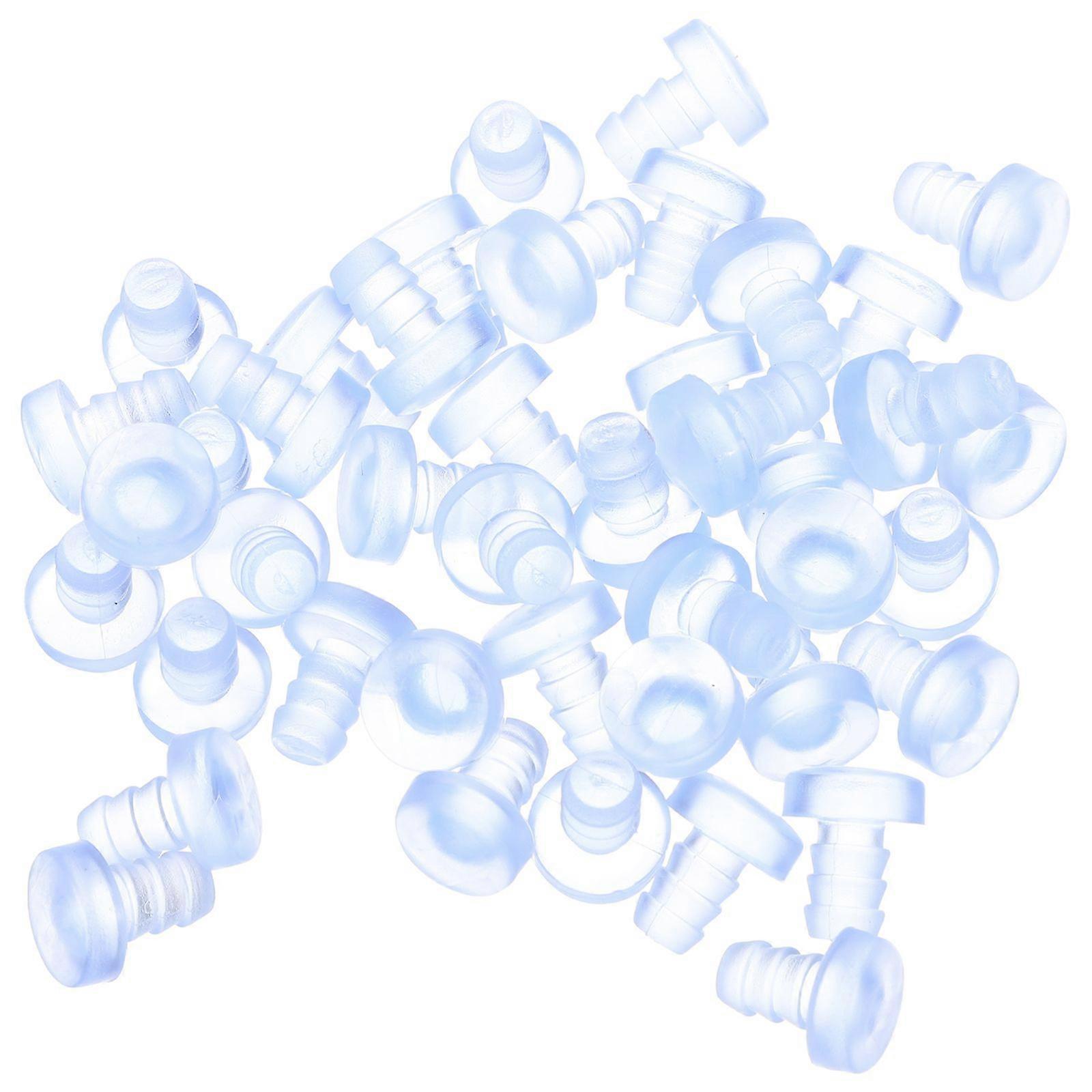 50PCS Pare-chocs de table en verre avec tige Pinces en caoutchouc transparent Tampons antidérapants clairs doux Pinces en caoutchouc de table en verre non adhésives pour armoire à meubles