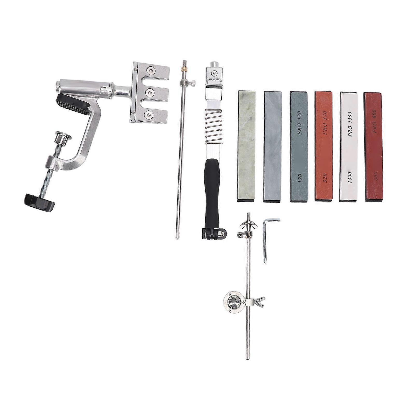 Cutter Sharpening Kit 360° Reversible 6 Sharpening Stones Multifunctional Kitchen Chef Cutter Sharpener Kit 