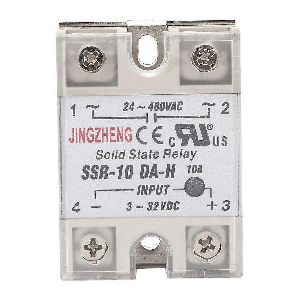 Solid State Relay Non Contact Switch DC AC SSR with Aluminum Heat Sink Plate SSR-10 DA H