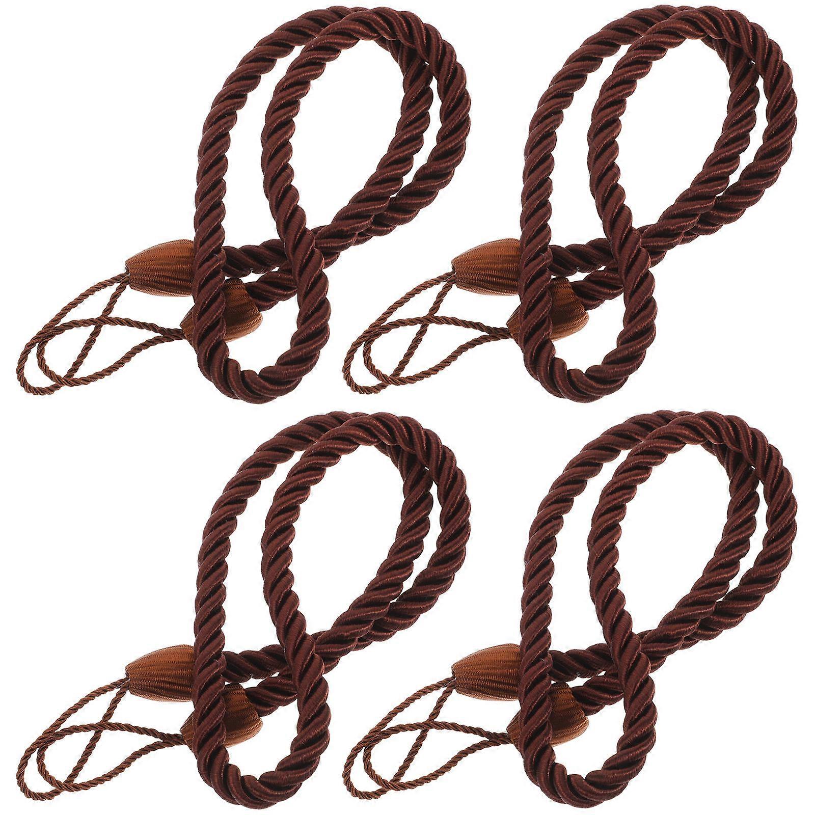 Decorative Curtain Tiebacks 4Pcs Natural And Fresh Coffee Oxford Rope Suitable For Dining Room