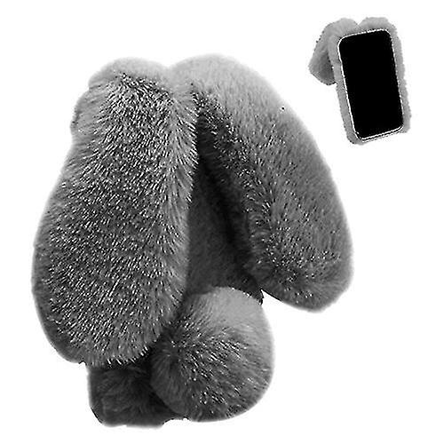 Custodia Soffice In Peluche Per A22 5G | Design Coniglio 3D Rosa Con Orecchie E Coda | Finta Pelliccia E Strass | Cover Protettiva Kawaii