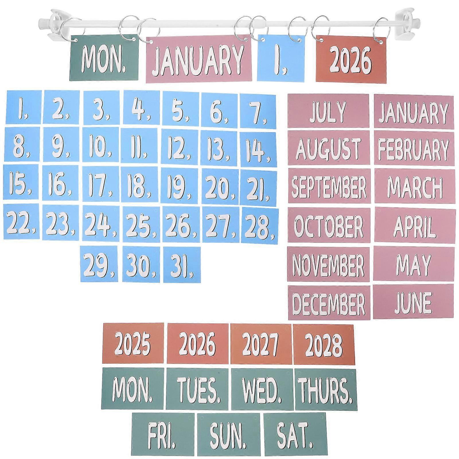1 Set Classroom Flip Calendar Bulletin Board Set Easy to Install for Teaching Time Concepts Classroom Decoration Preschool and Homeschool Use