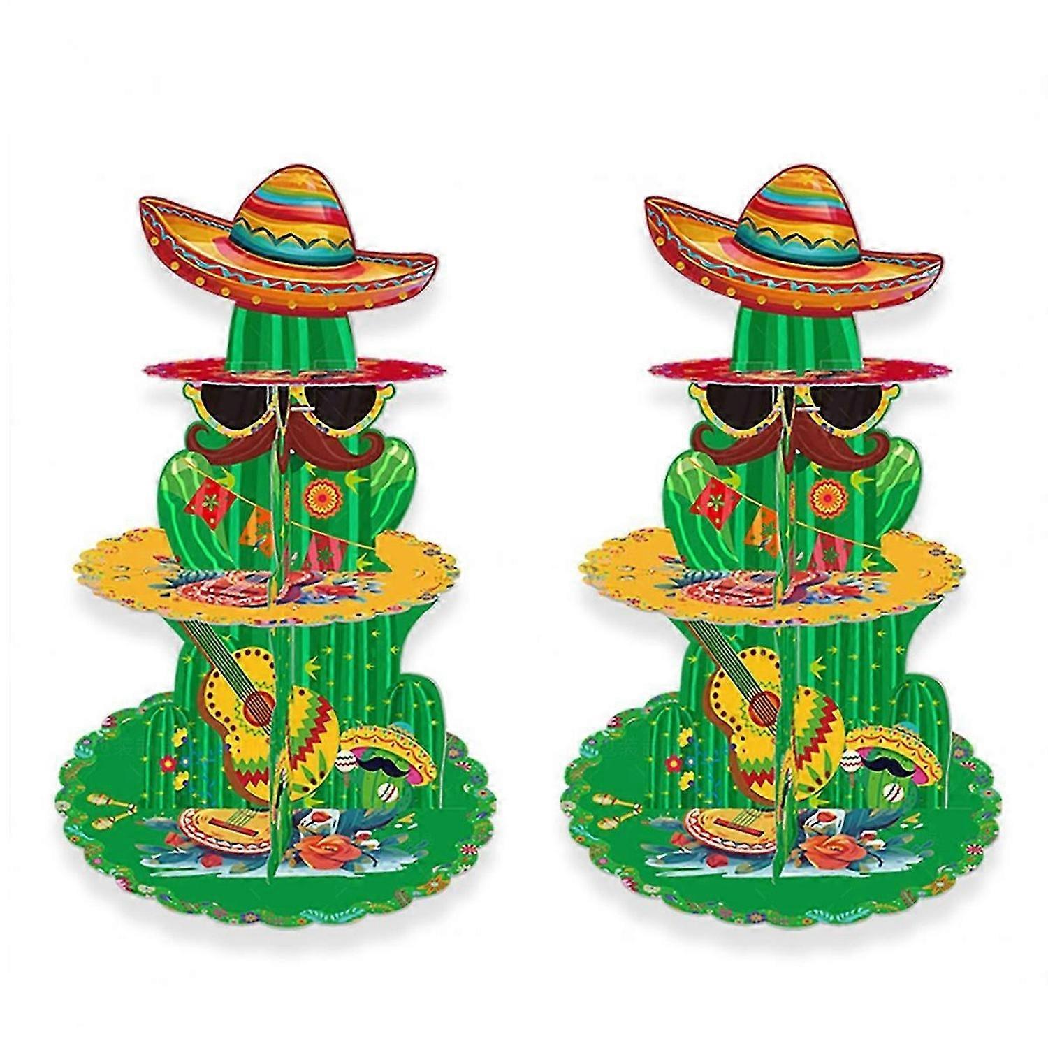 Fiesta Mexican Party Decorations,2Pcs Cupcake Stands