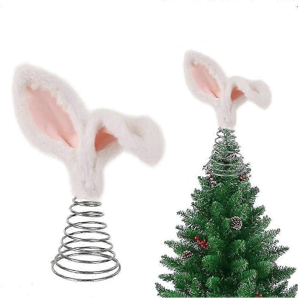 Easter Tree Topper Rabbit Ears with Metal Base for Spring Holiday Decor 10.2 Inch