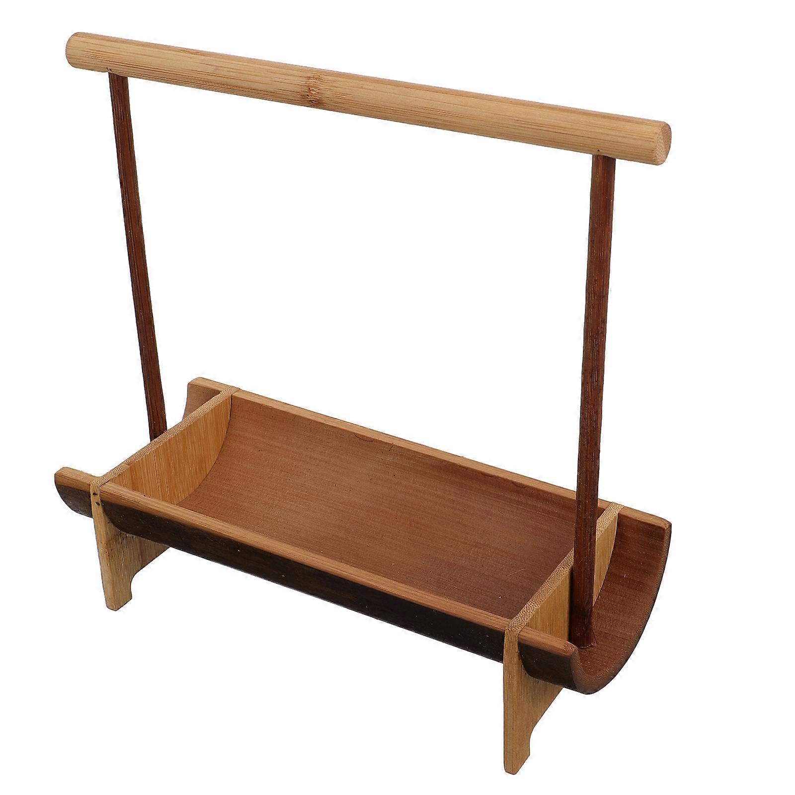 Handheld Dessert Basket for Storage Use 1Pcs Brown Fruit Tray