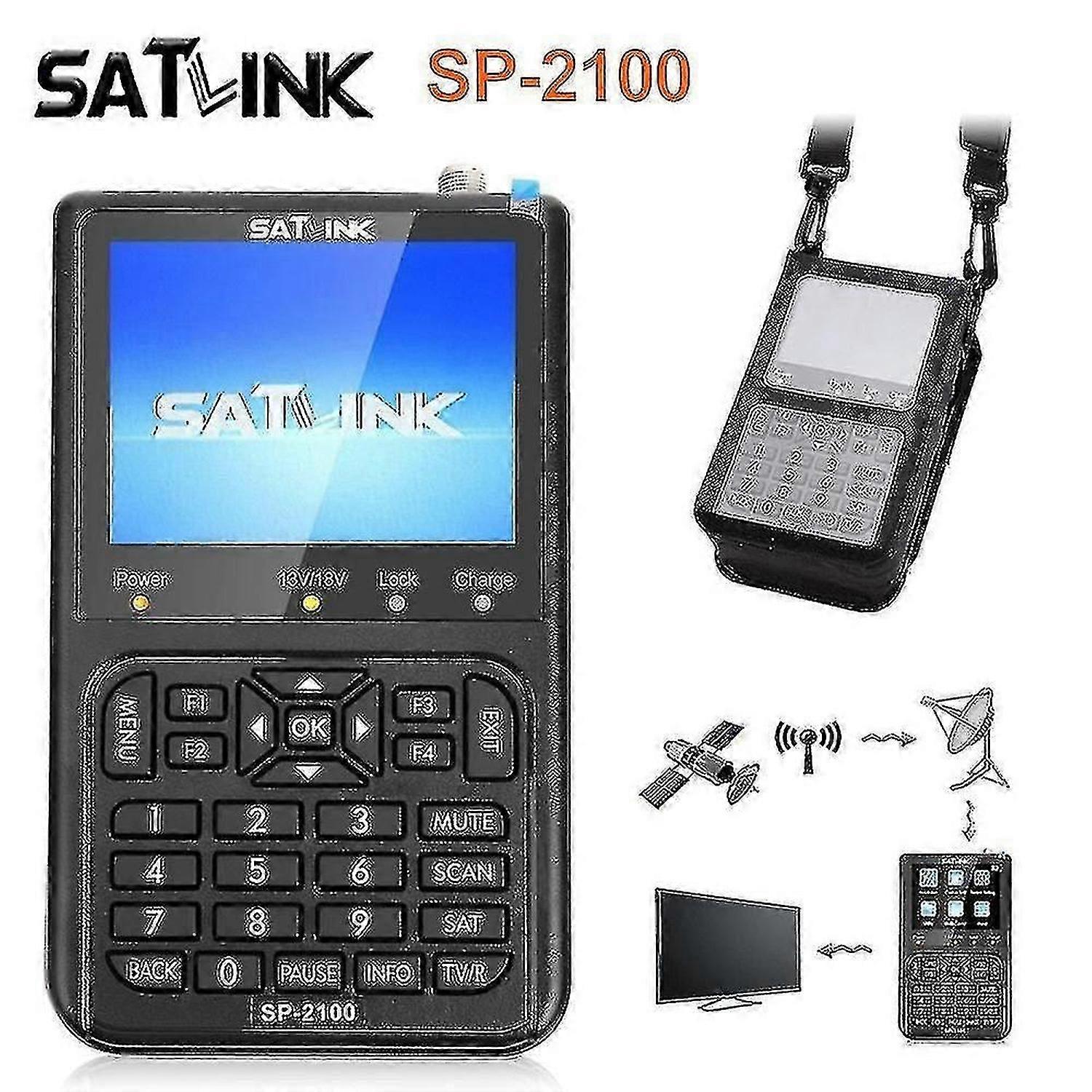Satlink Sp-2100 Hd Sat Finder Dvb S/s2 Satfinder Mpeg-2/4 Digital Satellite Finder Meter With 3.5 In~A