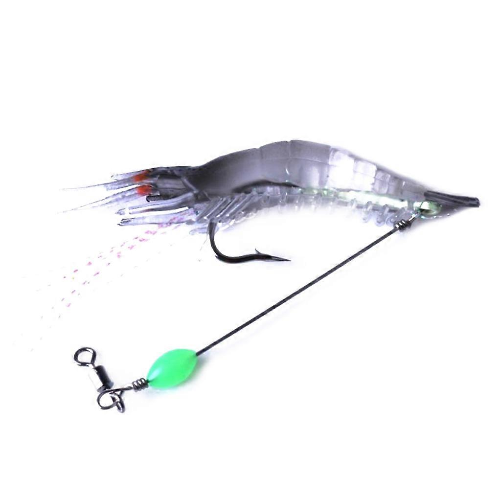 4pcs Soft Plastic Lures Artificial Noctilucent Bait Luminous Shrimp Fishing Hook Mixed Color Crank