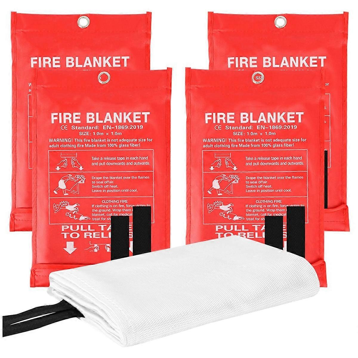 4PCS Emergency Fire Blanket for Home Extinguishing Blanket