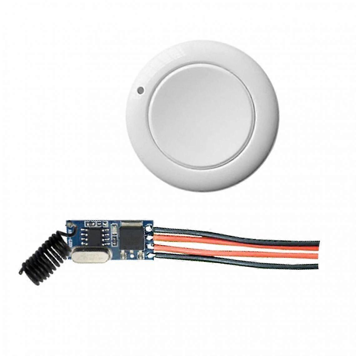 Dc12v-36v Power Panel Lamps Small Round Panel Remote Control Switch Set Black Button 433mhz