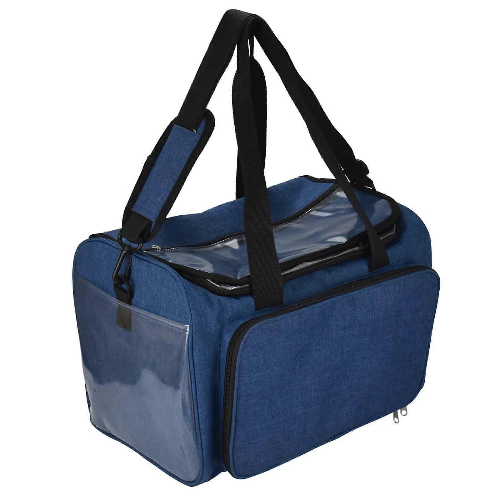 Knitting Bag Yarn Tote Organizer With Inner Divider For Wool Crochet Hooks And Knitting Needles Sewing Set Blue