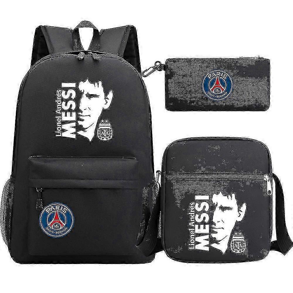 Nový batoh Messi Man pre školu, ženy a mužov, ruksak pre dospievajúce dievčatá a chlapcov, 3ks notebook ležérne mochily