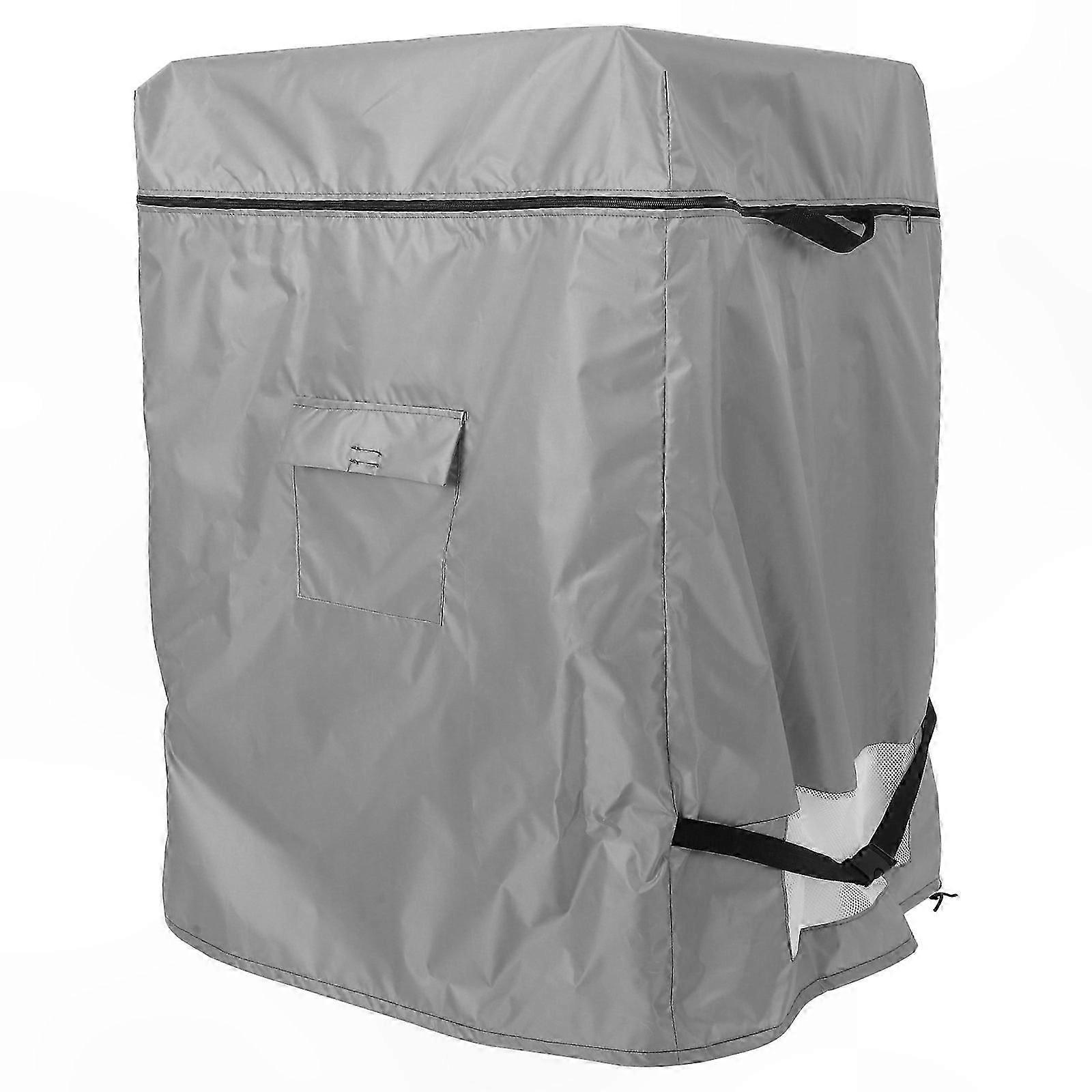Waterproof Beverage Cooler Cover, Rectangular Freezer Protector, 210D Fabric, Grey, Fits 85x63.5x56CM