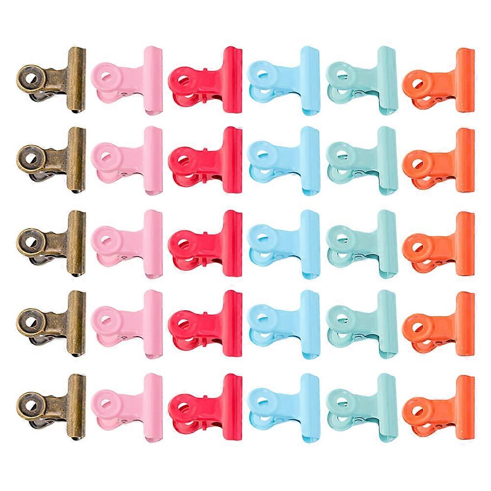 40Pcs Metal Binder Clip Round Tail Clip for Holding Assorted Colors