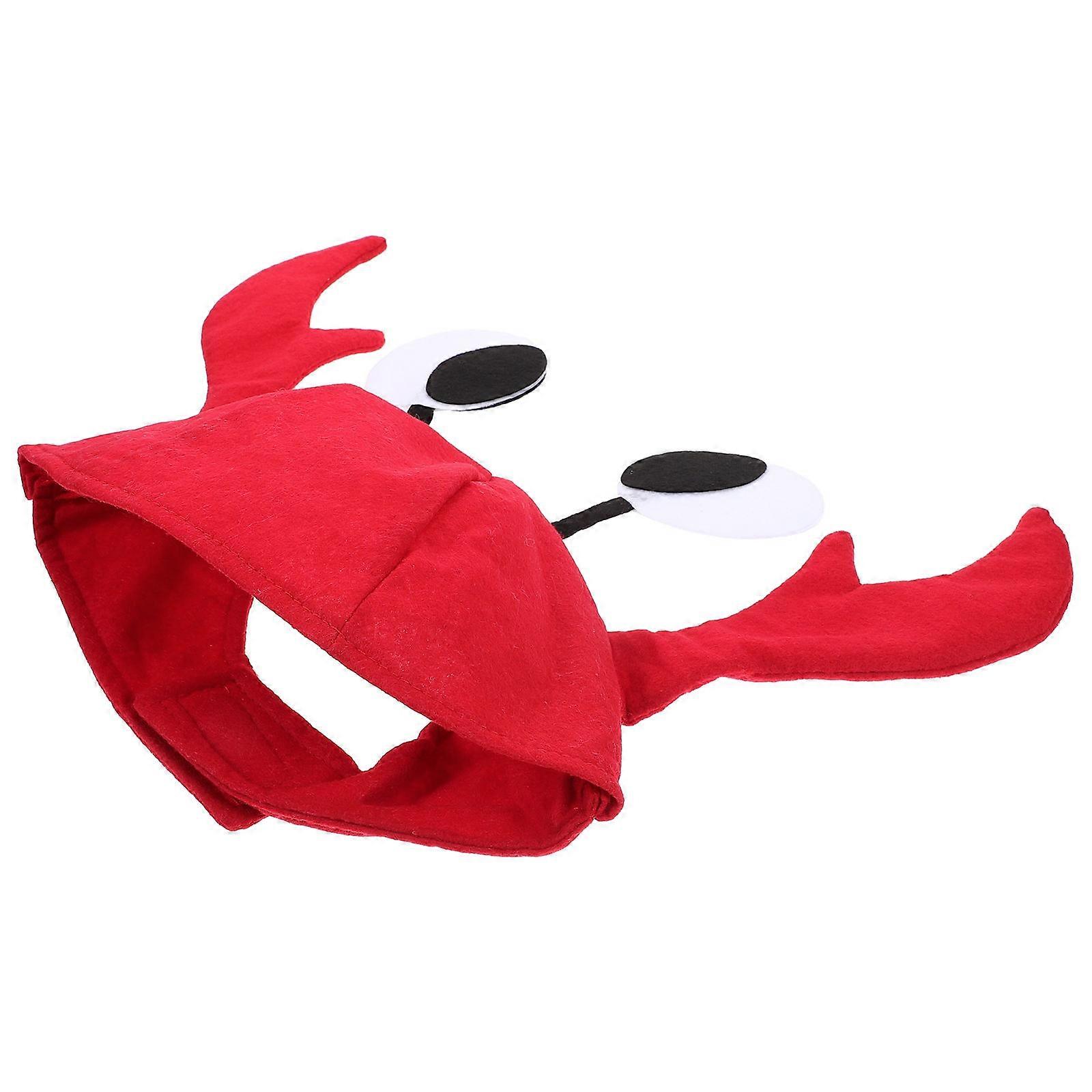 Party Red Crab Cap for Decoration 2Pcs Fun Adjustable Hats