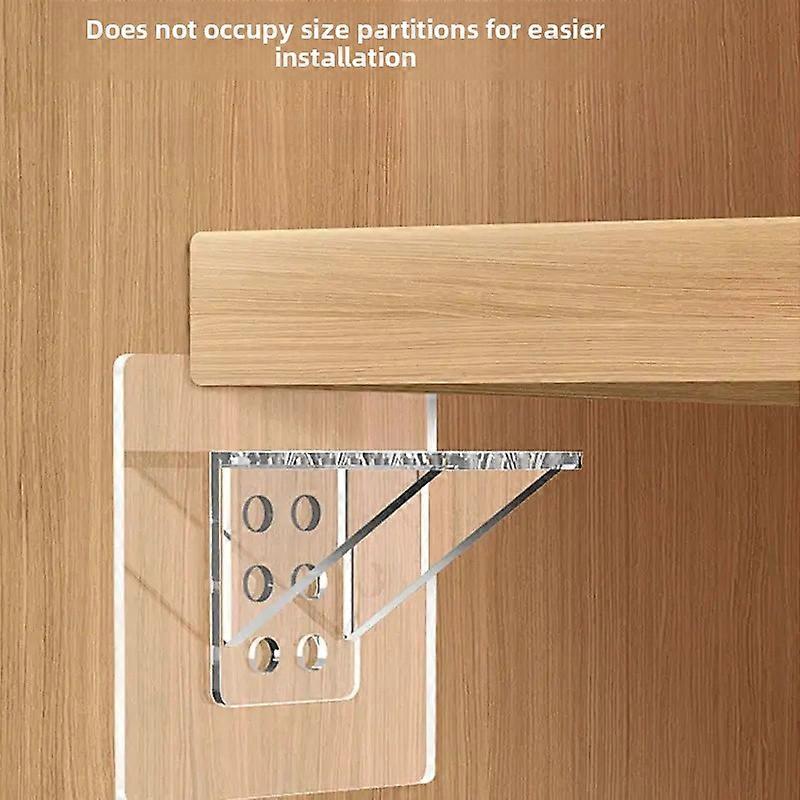 No-Drill Triangle Shelf Support Bracket Cabinet Organizer Adhesive Panel Fixed Rack for Closet And Kitchen Shelf