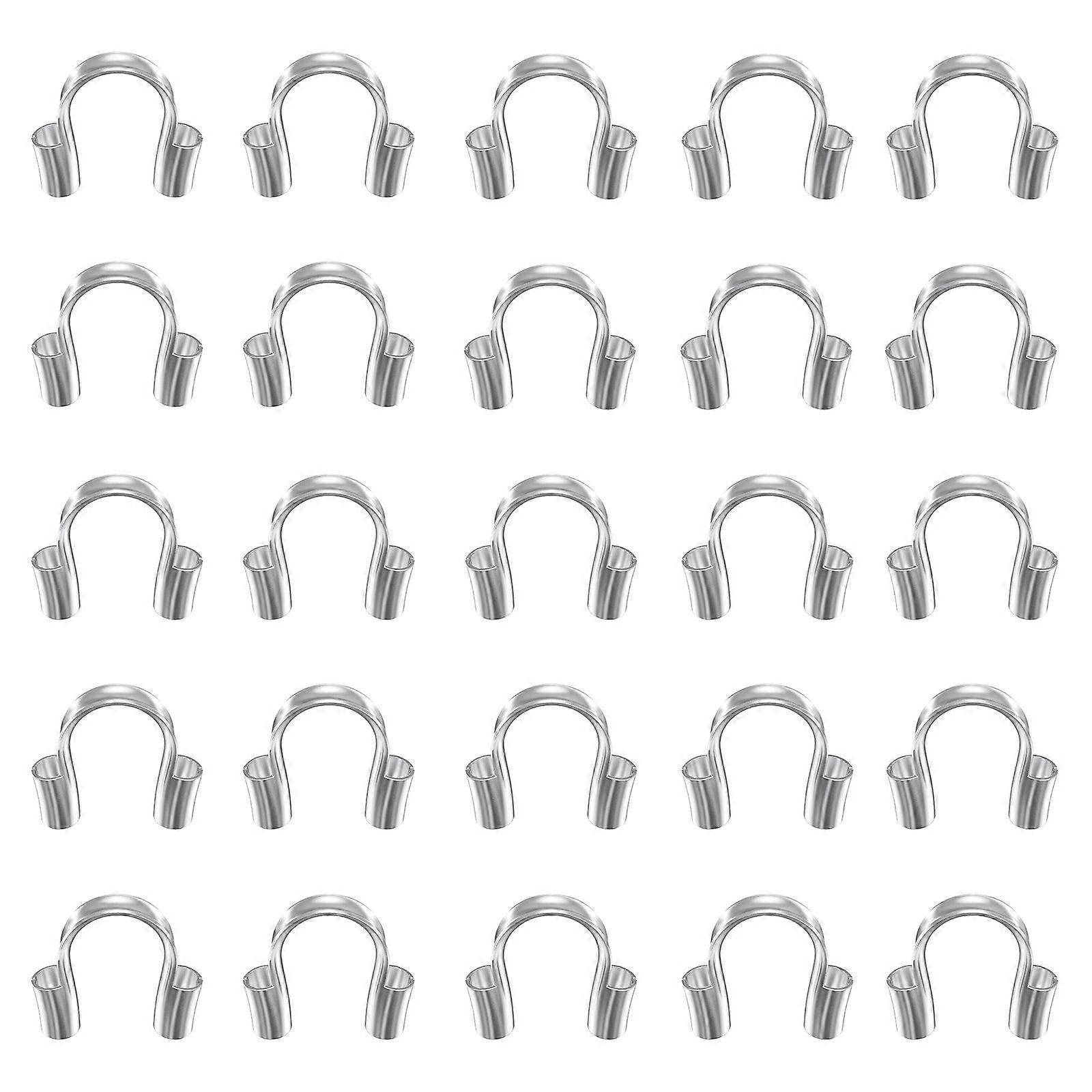 200Pcs Wire Guardian U-Shape Wire Thread Guard Copper Loops Protector DIY Jewelry Making Accessories
