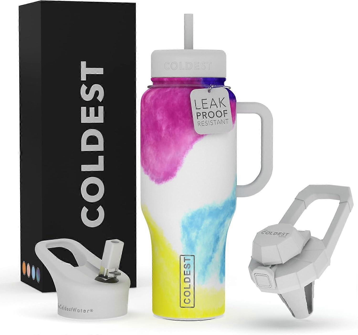 Limitless Tumbler with Handle and Straw | 100% Leakproof Insulated Tumber | Keeps Ice 36+ Hours | Cup Holder Friendly Base | Includes 3 Lids