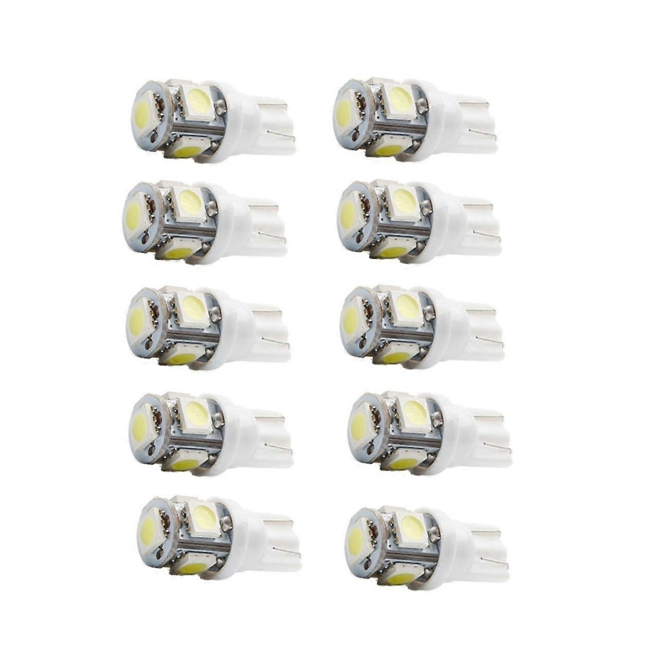 10Pcs Smd LED Bulb Auto Lamp For Car Interior And License Plate Lights Easy Installation Efficiency White Light