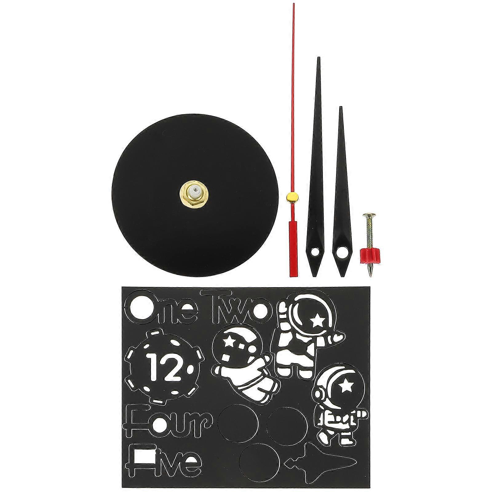 Decorative Spaceman Wall Clock for Home 1Set Acrylic Black Hanging Clock