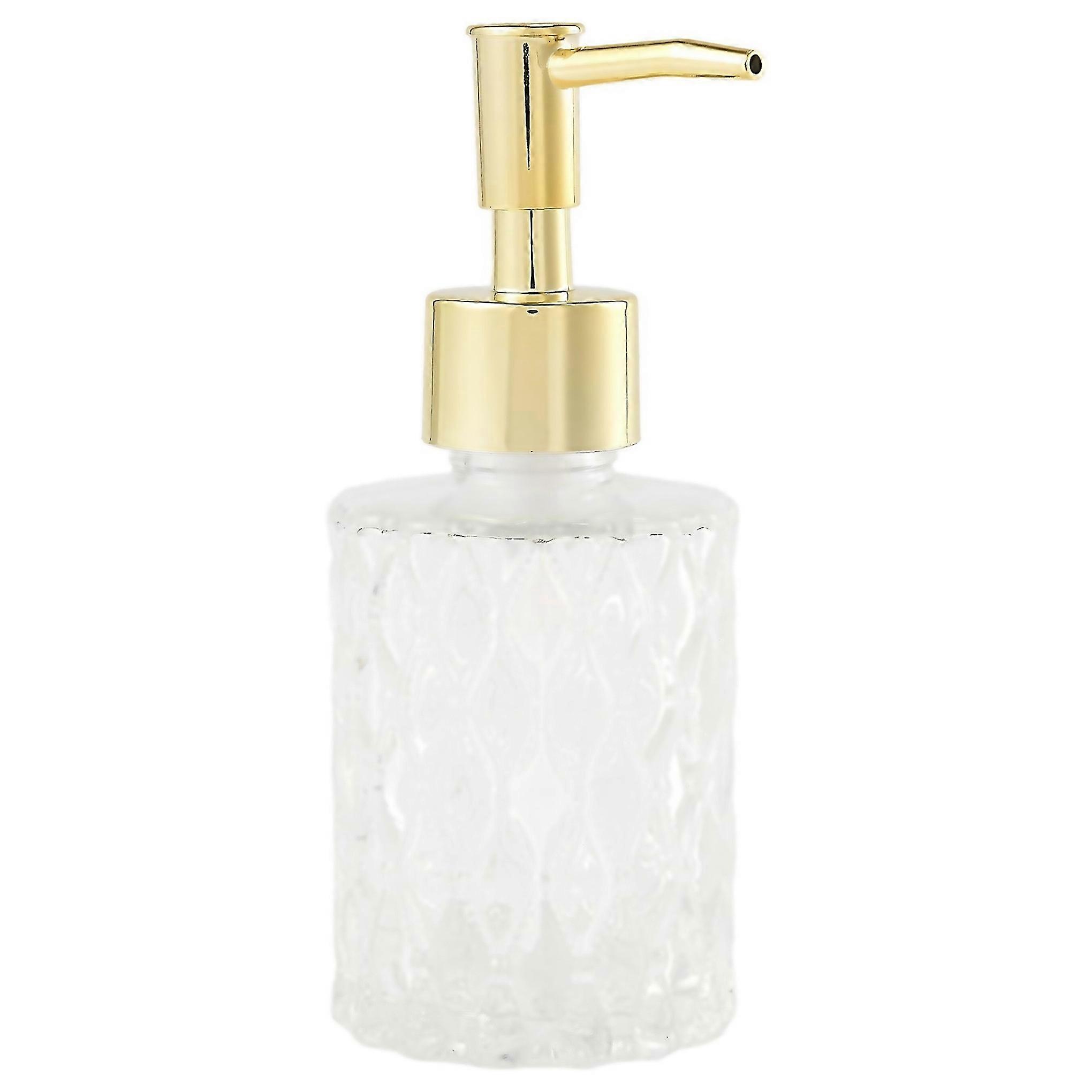 Multipurpose Glass Soap Pump Dispenser  Kitchen Bathroom Gold