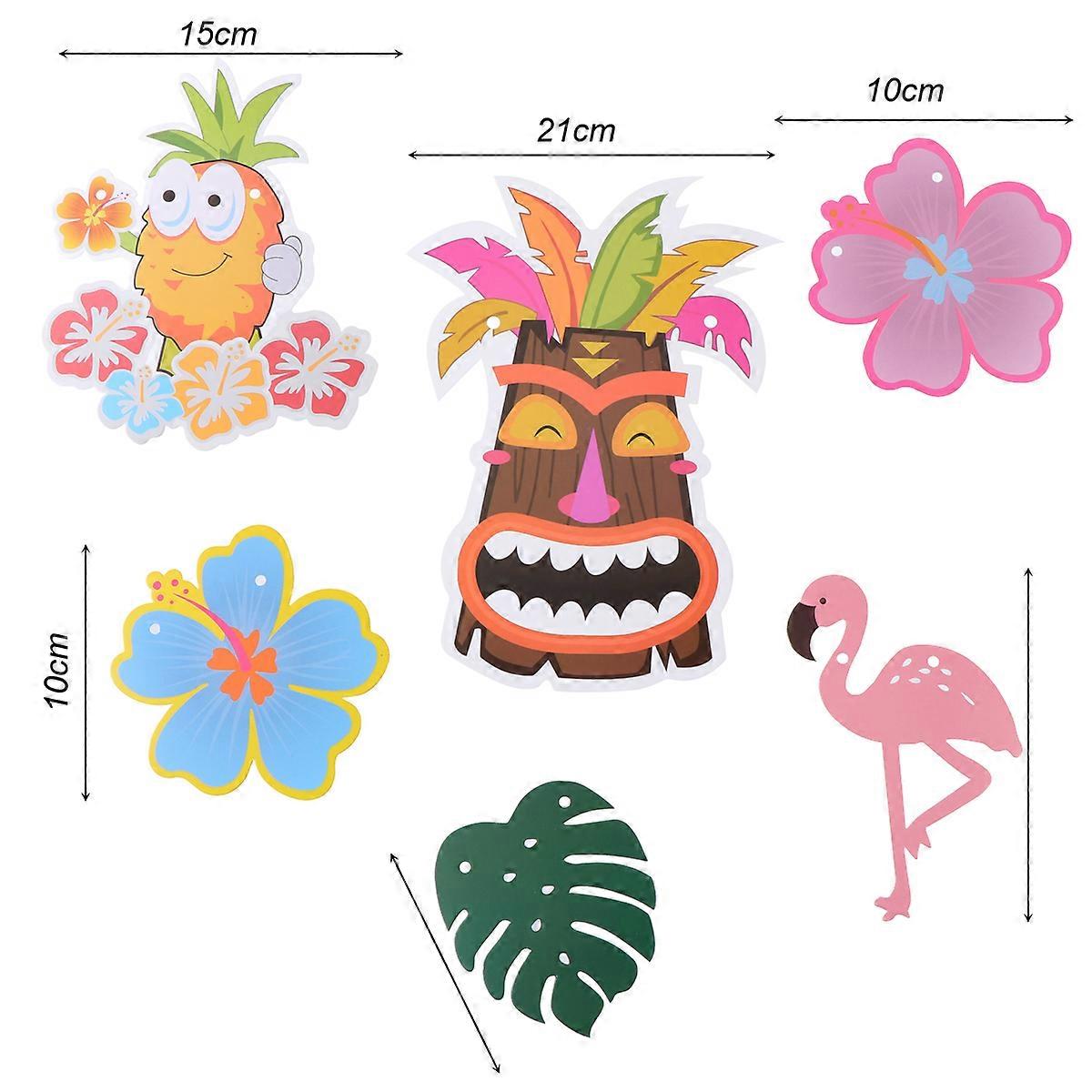 Hawaiian Luau Birthday Party Banner Assorted Color Paper For Pool Beach Tropical Party 1Set