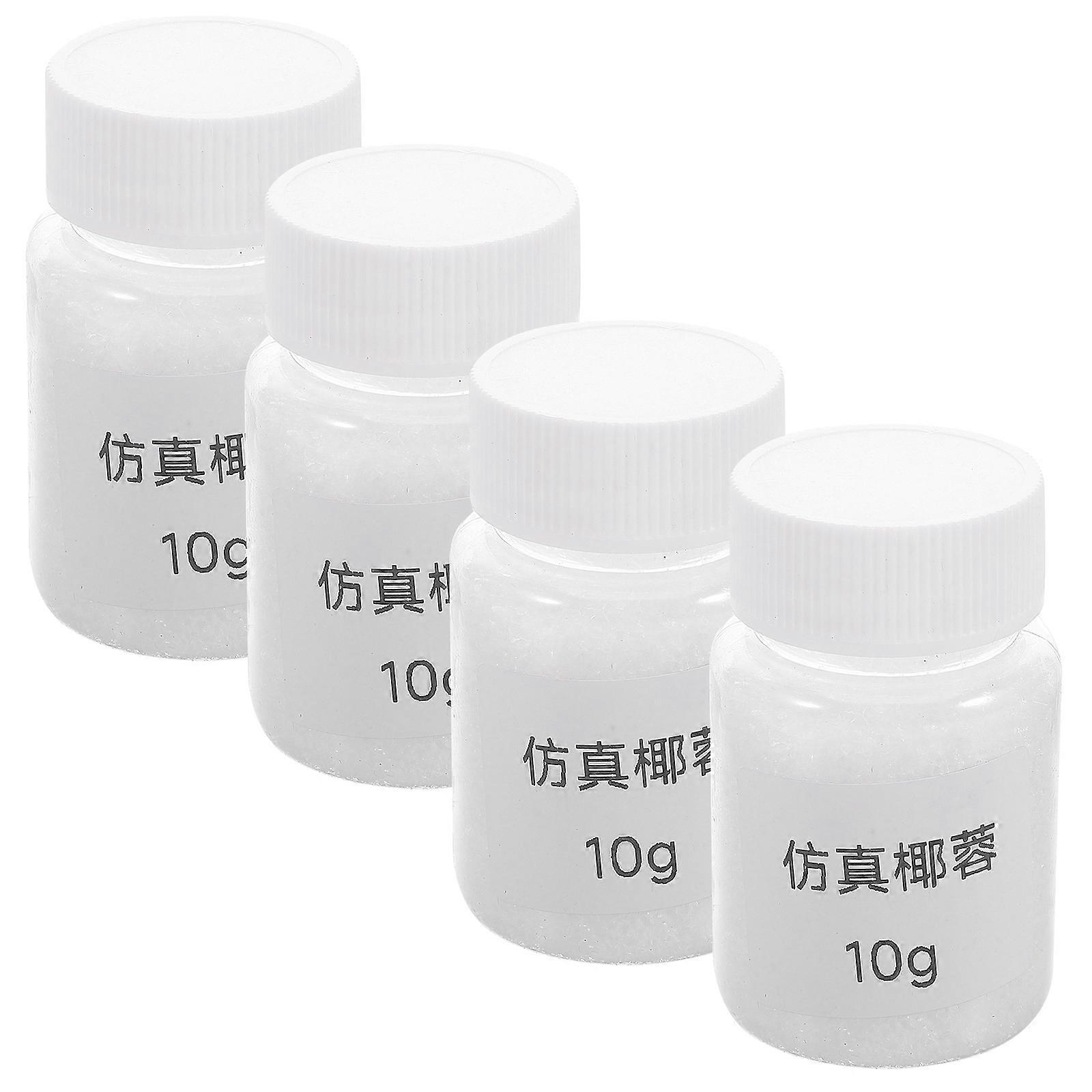 Handmade DIY Powder Plush Flocking Powder White 4Pcs for Crafts Use