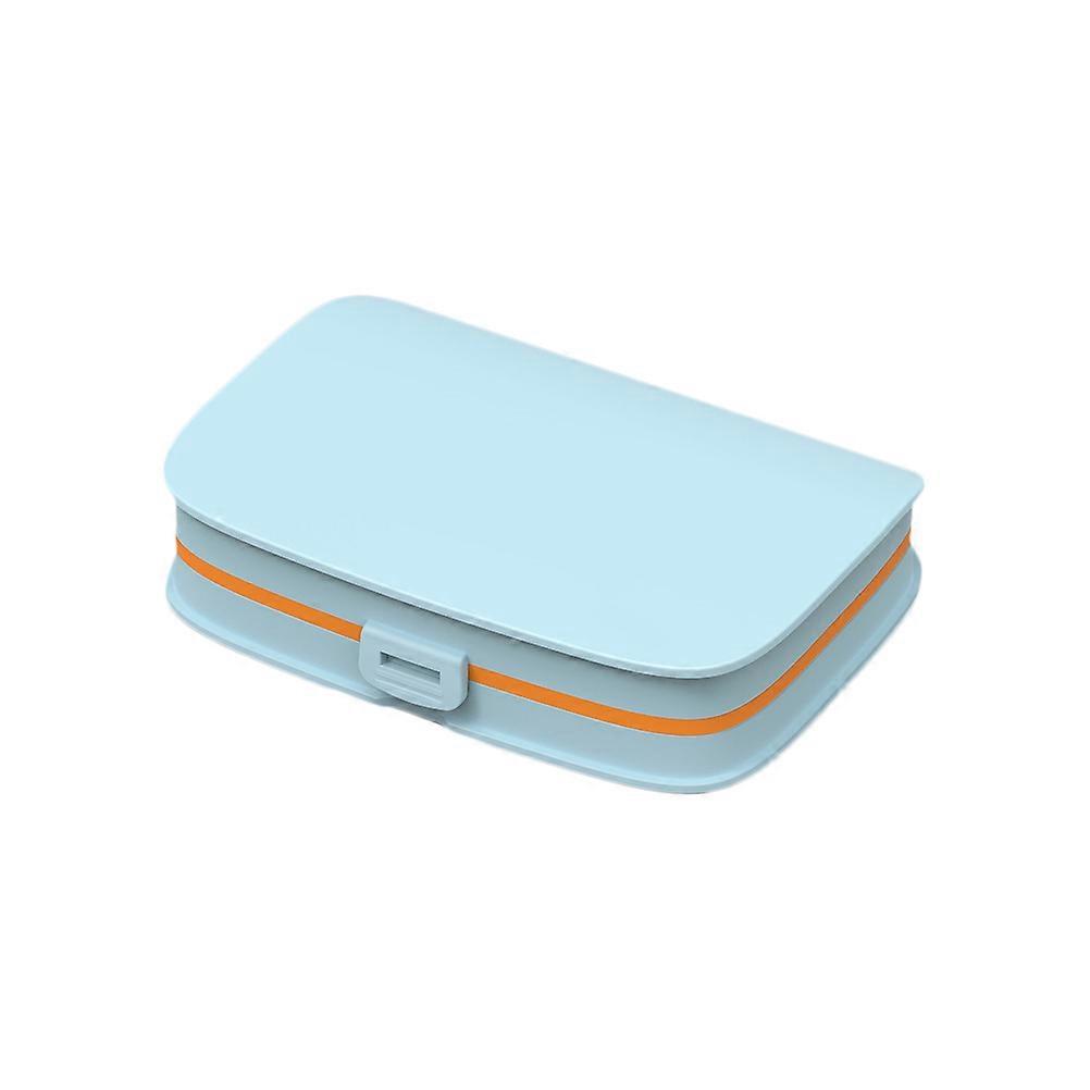 Portable Medicine Pill Box for Storage Kit 2Pcs Blue Portable Container