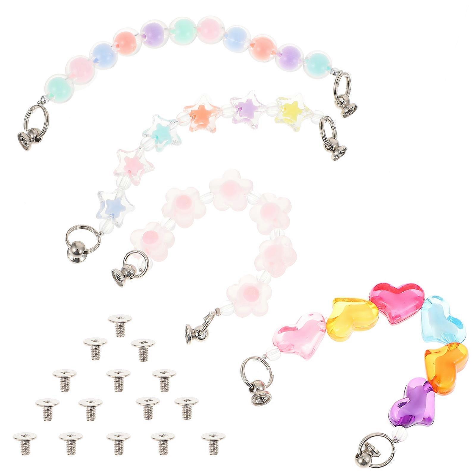 Assorted Color Acrylic Phone Case Chain for Phone Case Decor 4Pcs