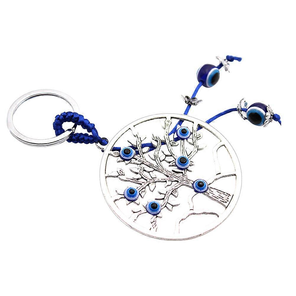Keyring Ornament Life Tree with Blue Eye Decorative Keychain 3Pcs