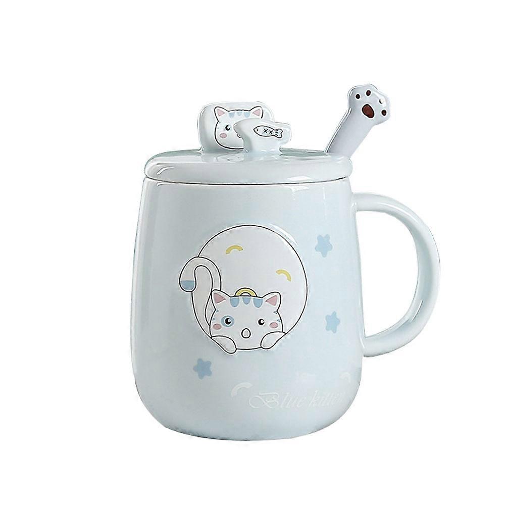 Classic Style Cat Mug Coffee Cup Perfect For Breakfast Time In 12.5X12.5X13CM Dimensions With Spoon Included 1 Set
