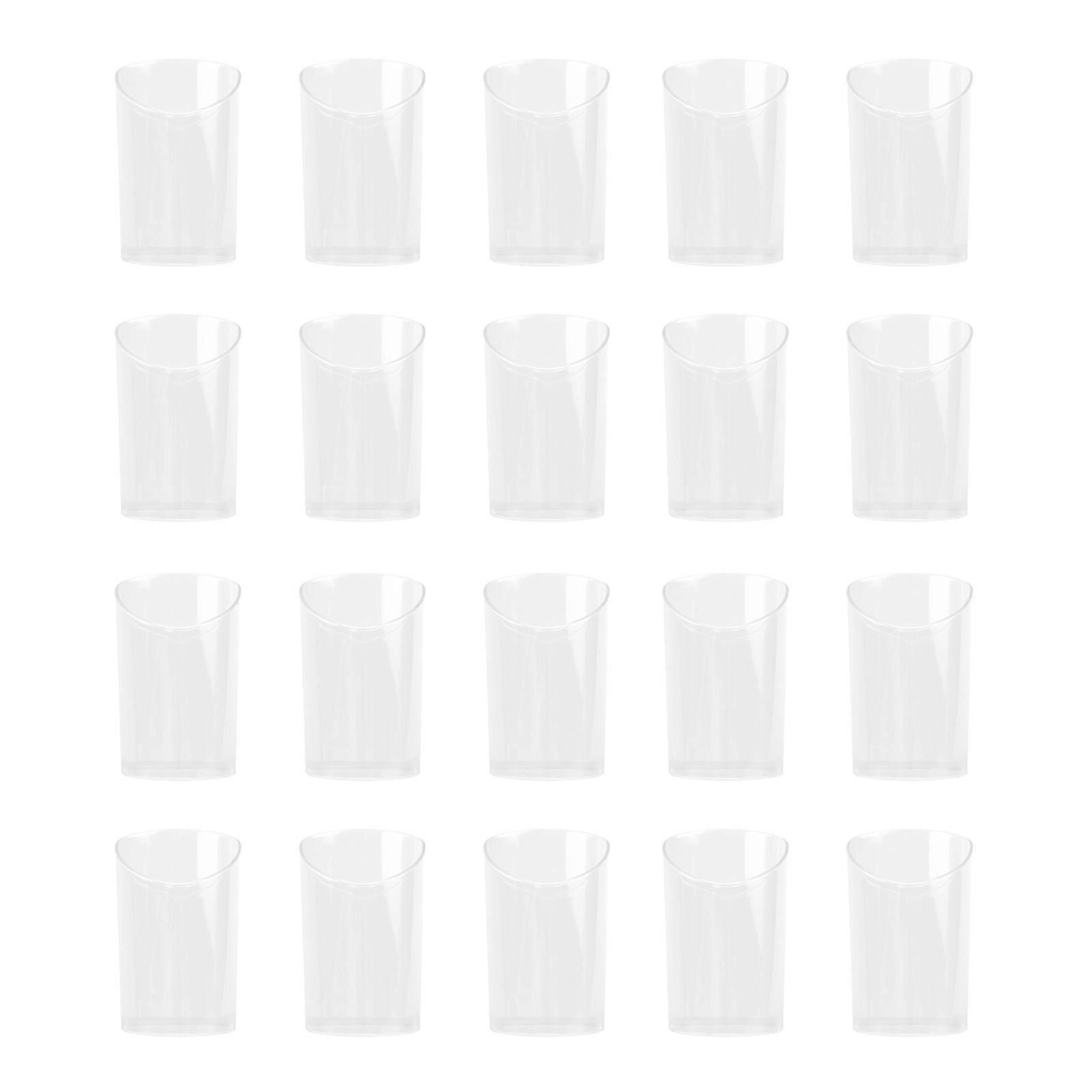 Dessert Cups Jelly Storage Cups Restaurants Material Angled Cylindrical Simple Design 80ML 20Pack