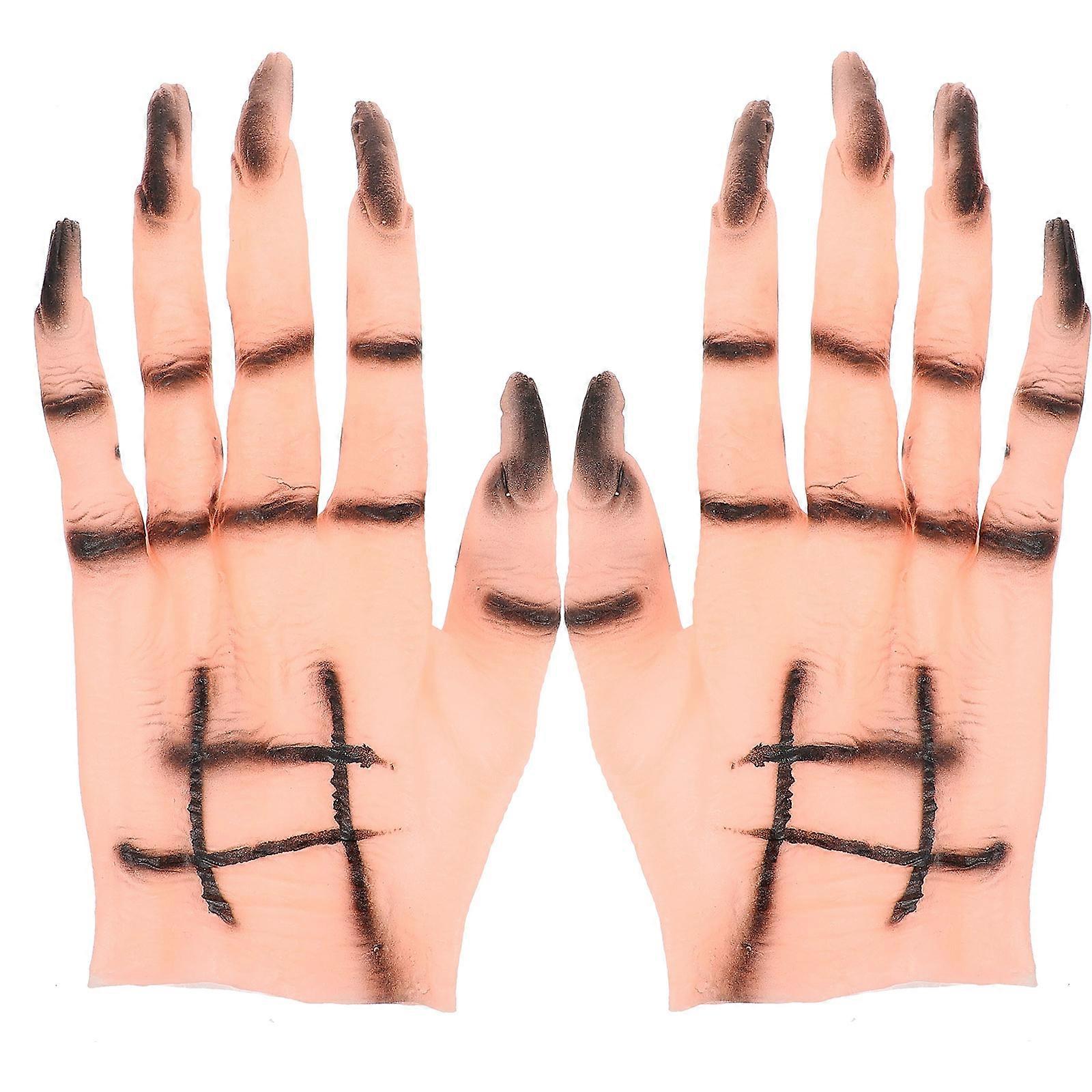 Ghost Gloves For Adults In 10.22X4.91X0.39in Ideal For Themed Party And Halloween Party 2 Pairs