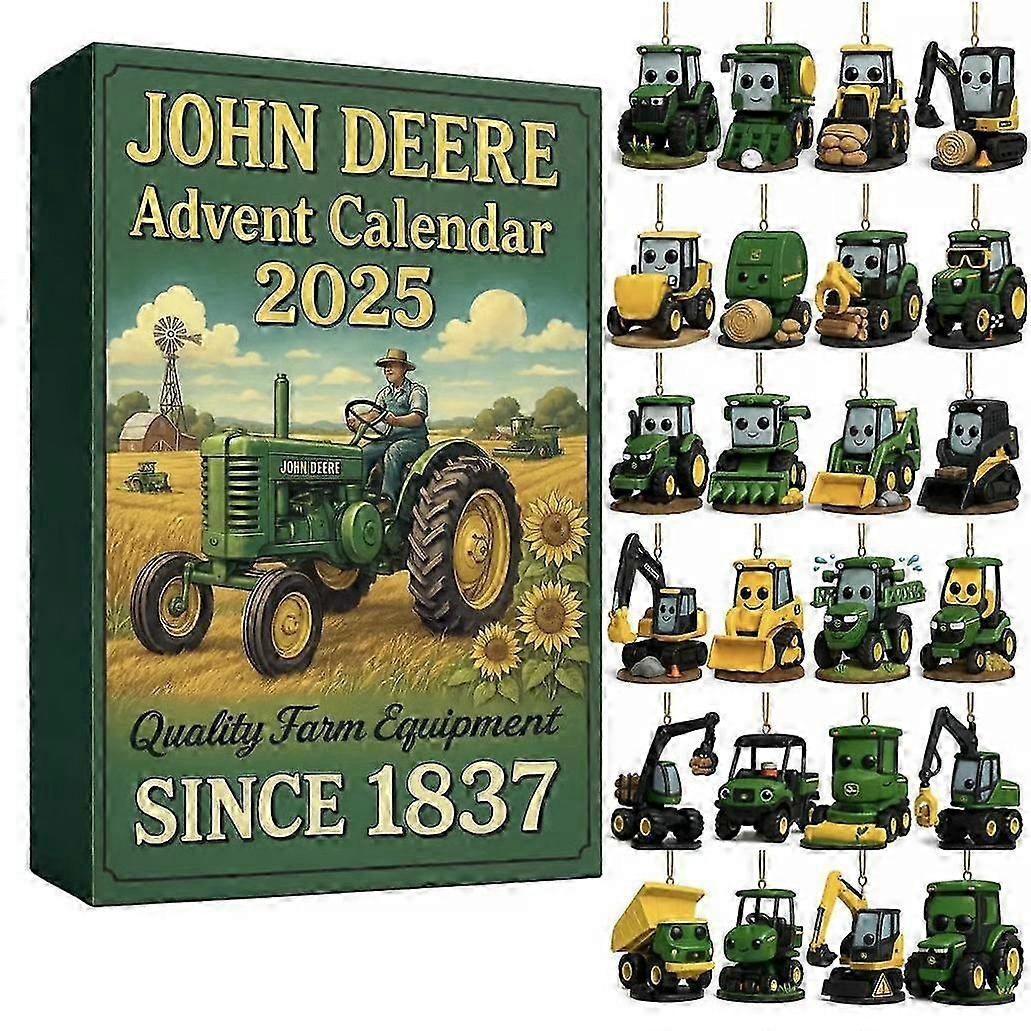 24 Days *John Deere Advent Calendar 2025 Countdown Calendar Box Christmas Blind Box Acrylic Dragon Pendant 2025