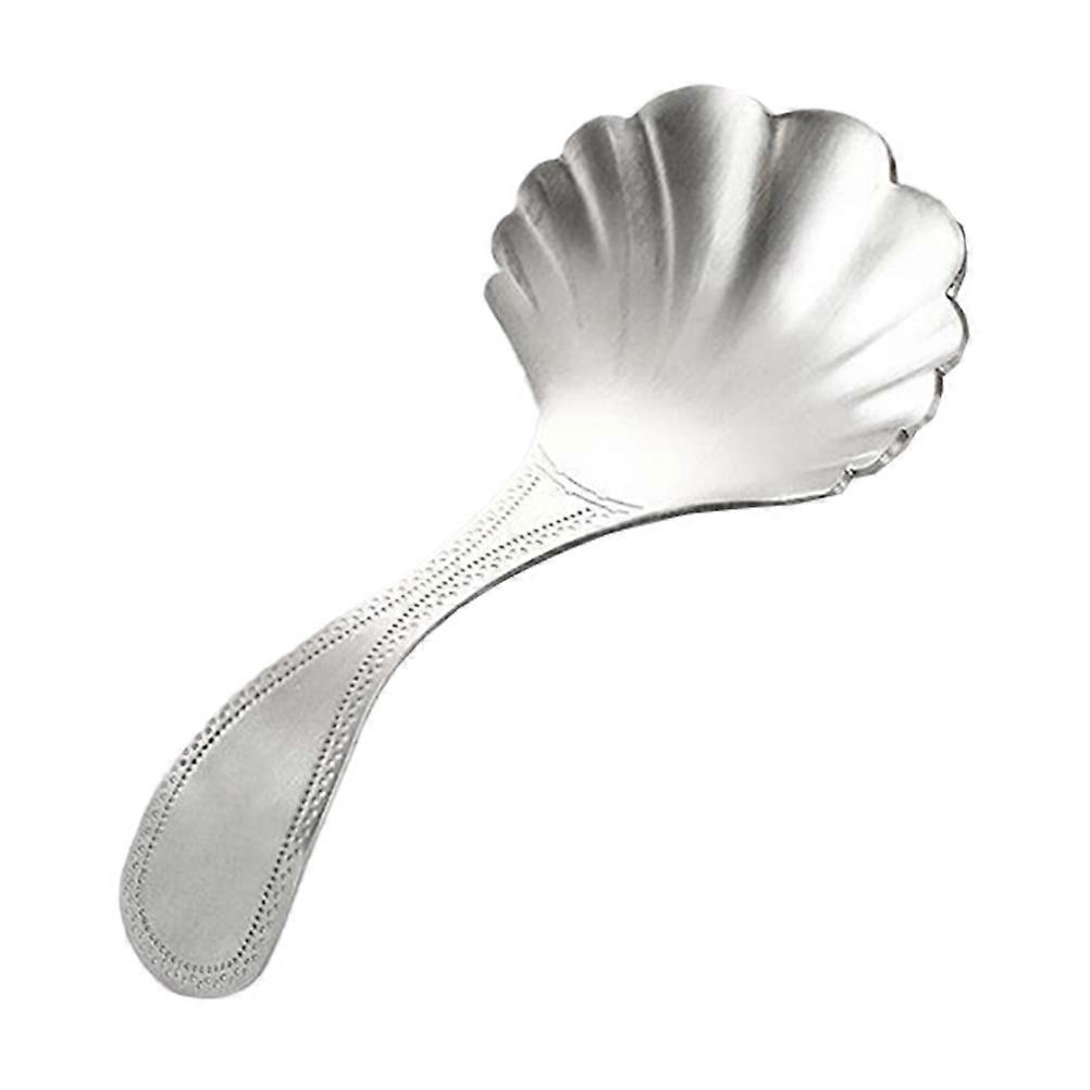 2Pcs Stainless Steel Tea Scoop for Practical Use Shell Shape Spoons