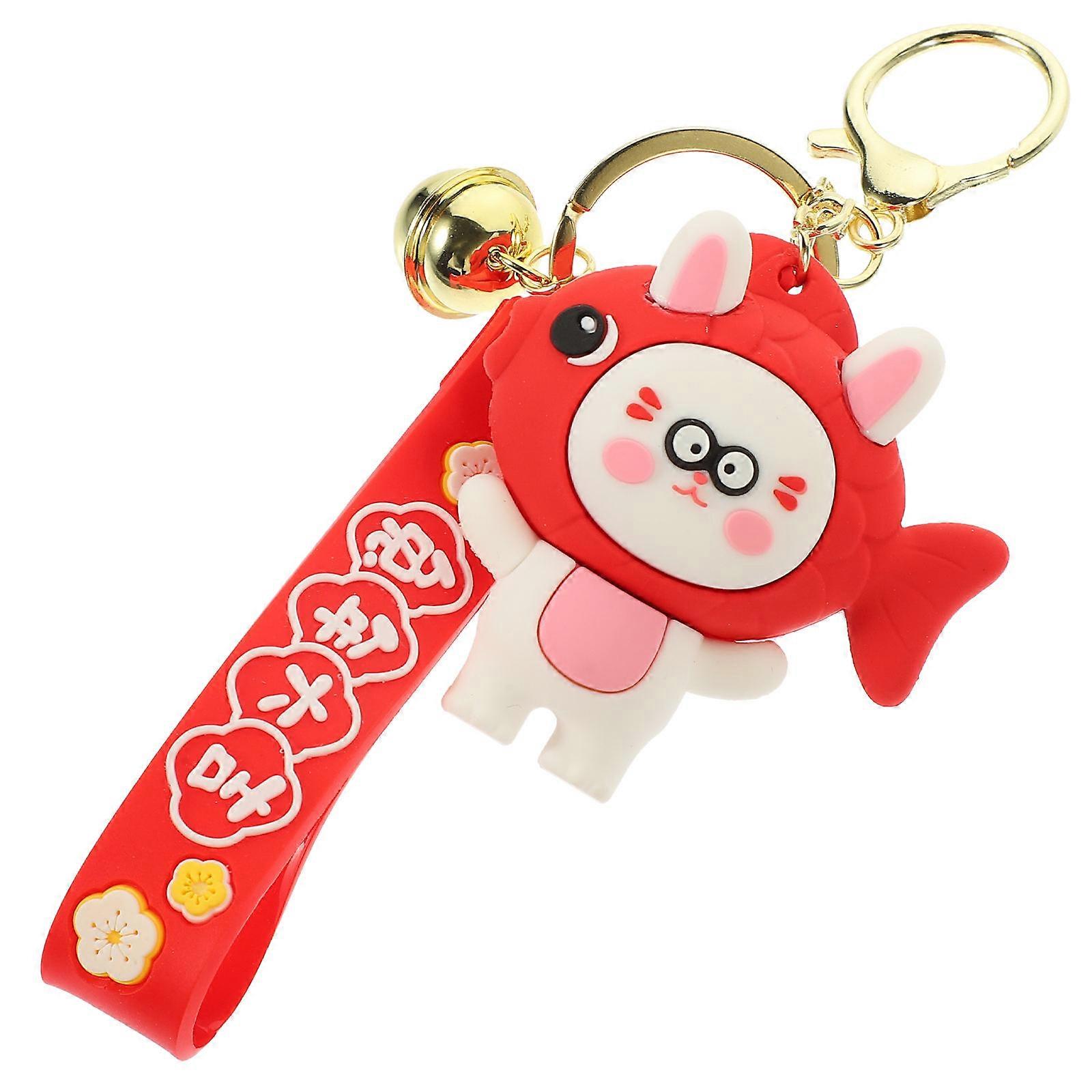 Cartoon Rabbit Shape Keychain for Daily Use with Metal Material