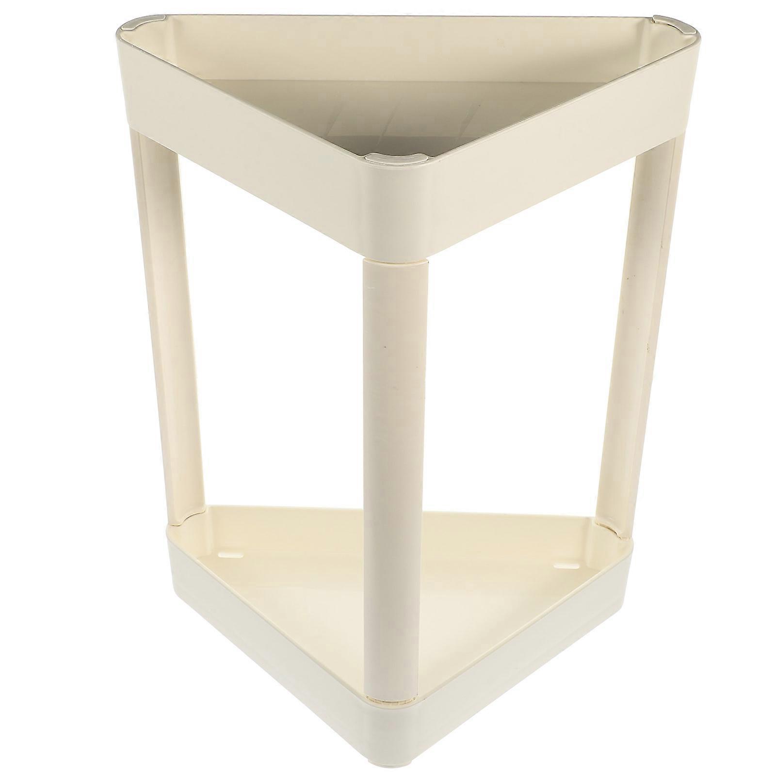 Bathroom Counter Organizer Shelf Triangle Shape Plastic White with Self-Draining Feature 1Pack