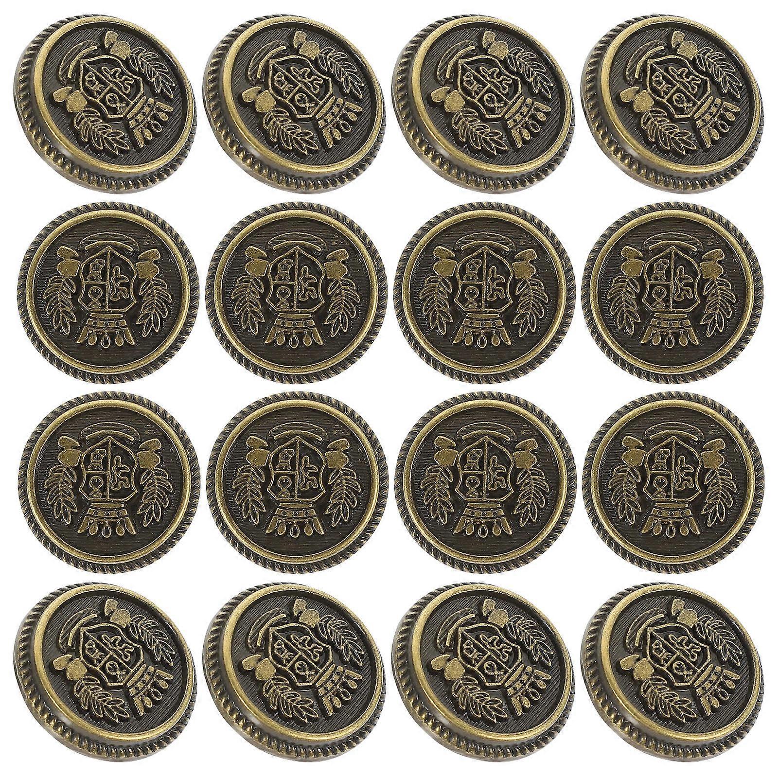 Brown Alloy Buttons Sewing for Decor 60Pcs Multipurpose Retro Style Buttons