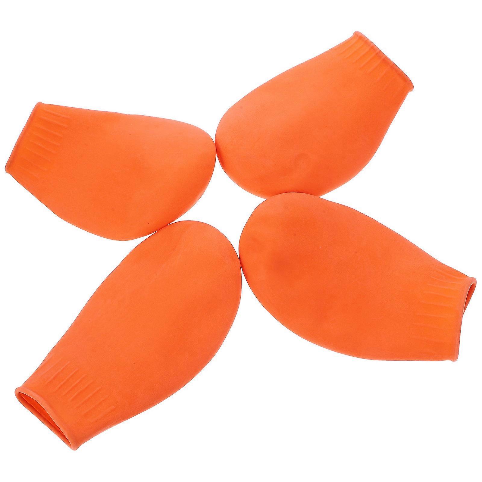 Protective Rain Shoe Covers 4Pcs For Cats And Dogs In Orange Color Ideal For Outdoor Activities During Snowy Weather With Waterproof Function Size S