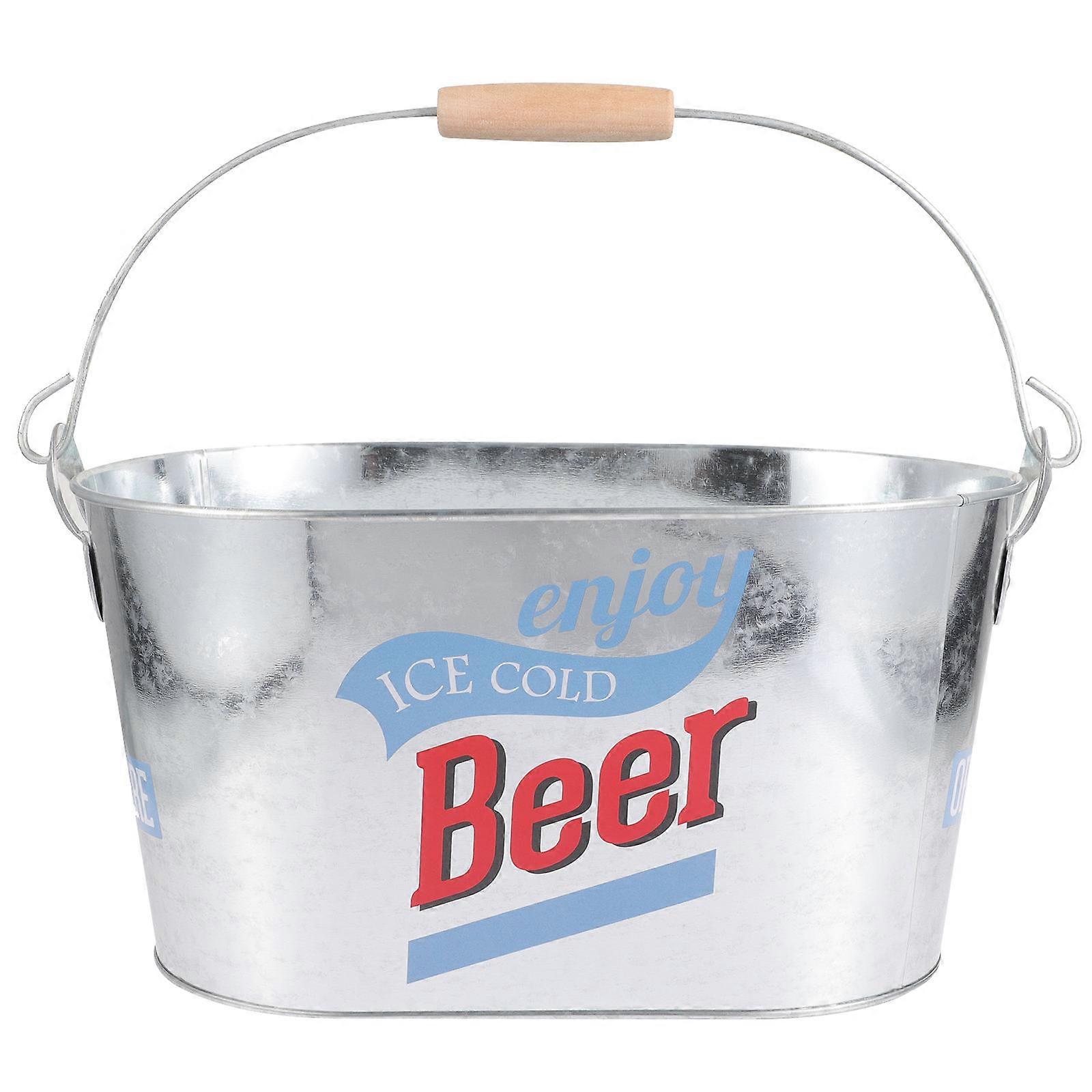 Beverage Bucket Decorative Metal Bucket Home Use Premium Design 31.5x20cm 1Set