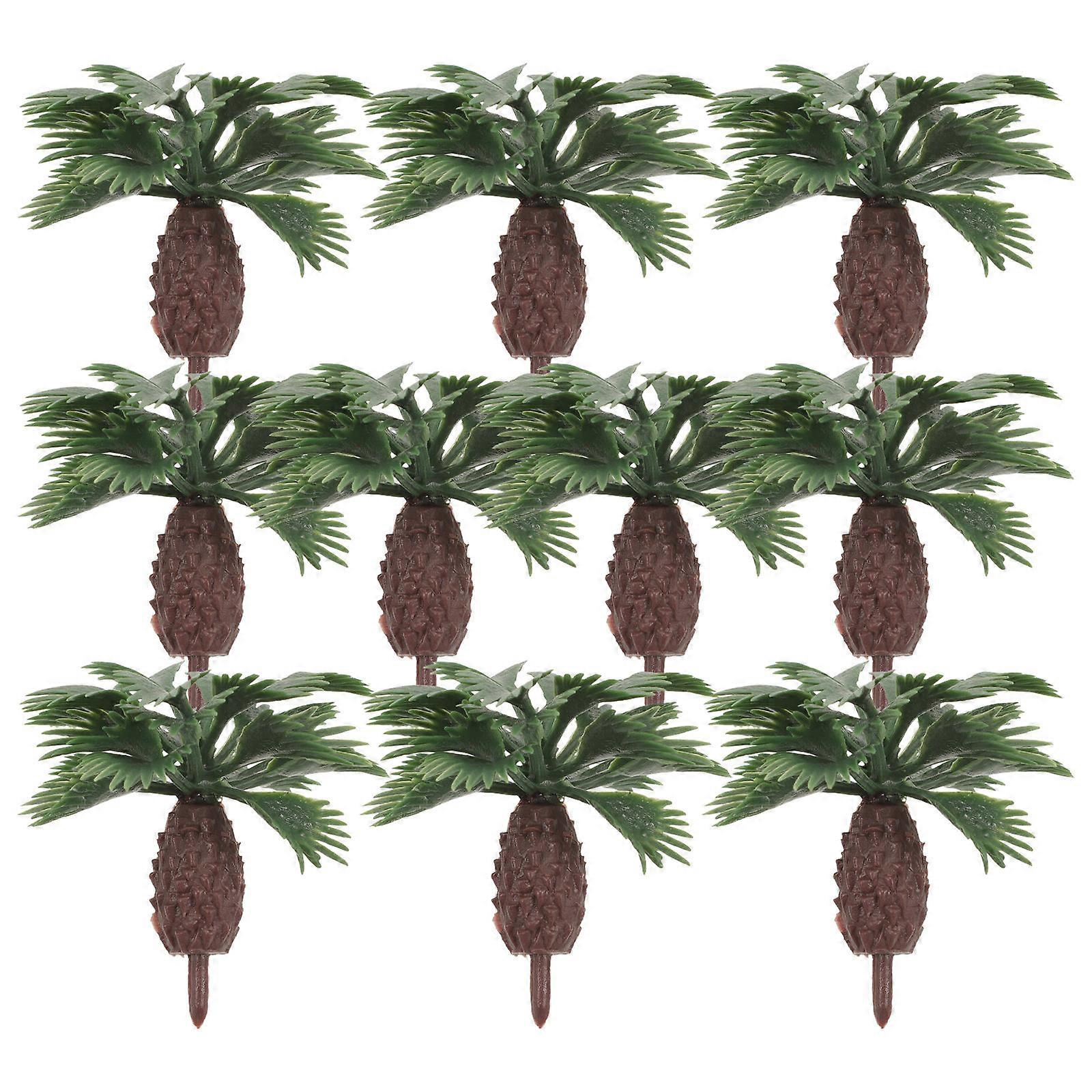 Model Scenery Small Tree Model for Decoration 40Pcs Light Green Plastic