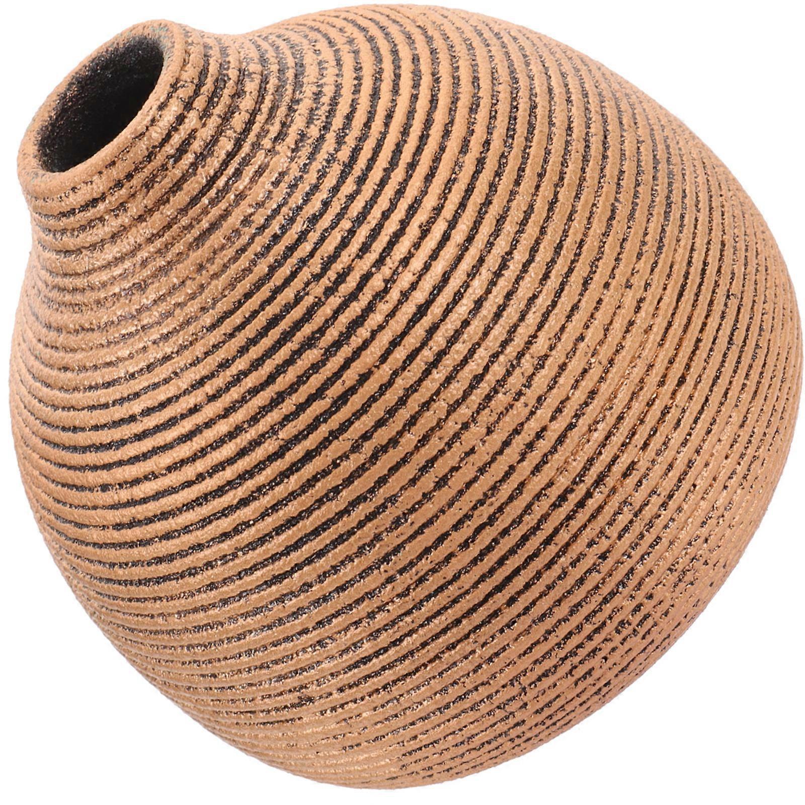 Decorative Ceramic Vase for Home Use 5Pcs Light Brown Hydroponic Containers