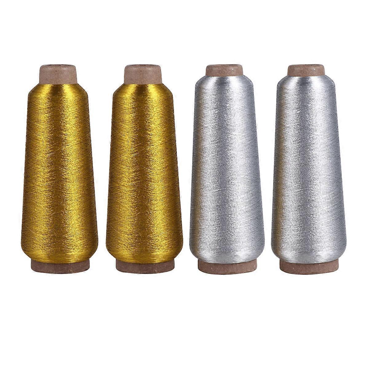 Cross Stitch Metallic Wire for Embroidery 4 Rolls Silver Spool