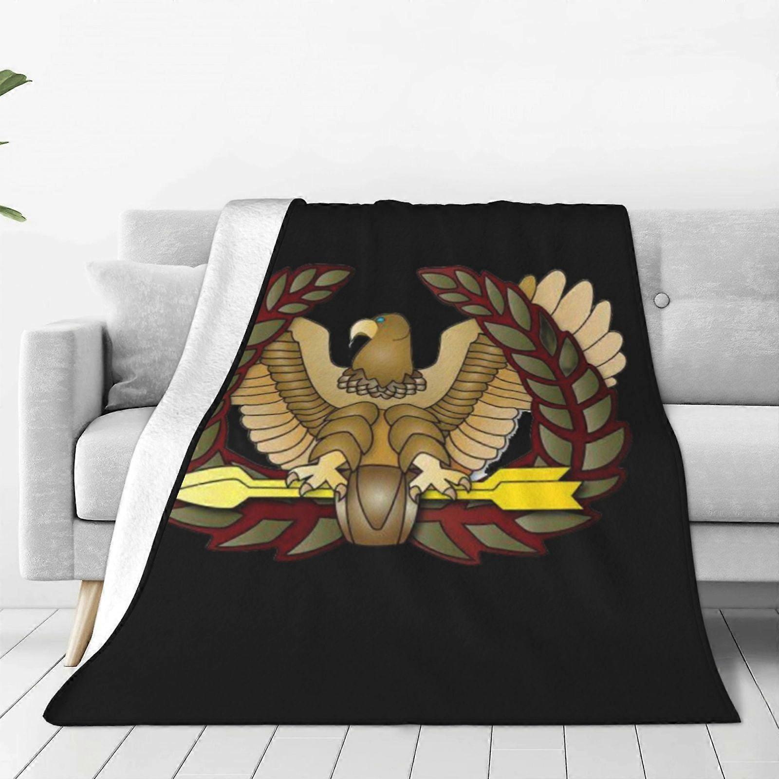 US Army Emblem Warrant Officer Chief Retired Fleece Blanket, Soft Cozy Throw for Couch, Sofa, Bed - Compatible with US Army